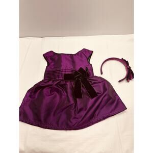 American Girl Doll Purple Party Outfit 2012 Retired DRESS AND HEADBAND ONLY